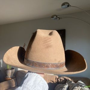 Authentic Brown Stetson Laredo Cowboy Hat